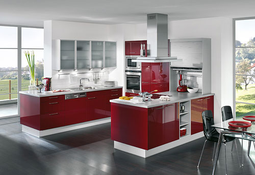 modern bright colors cabinets
